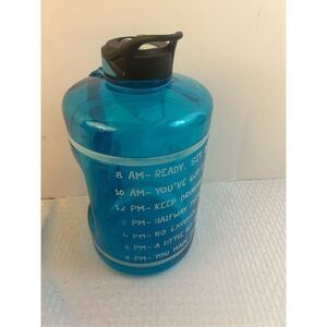 Hydromate water bottle & strap turquoise 1 gal container